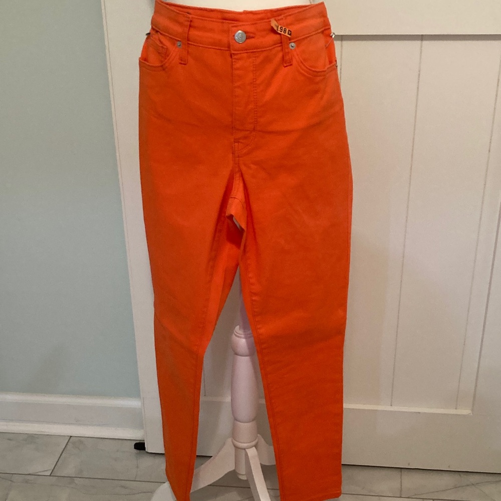 Crown & Ivy Bright Orange Jeans. Size 6.